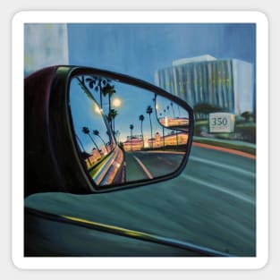 Sunset Palm Trees Rear View Mirror Sticker